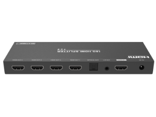 1x4 HDMI Splitter, 18G, 4K/60Hz YUV 4:4:4, HDR, HDMI 2.0, HDCP 2.2, Audio Extraction