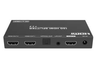 1x2 HDMI Splitter, 18G, 4K/60Hz YUV 4:4:4, HDR, HDMI 2.0, HDCP 2.2, Audio Extraction