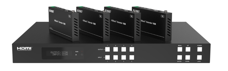 4x4 HDMI HDBaseT Matrix Switch, 150m